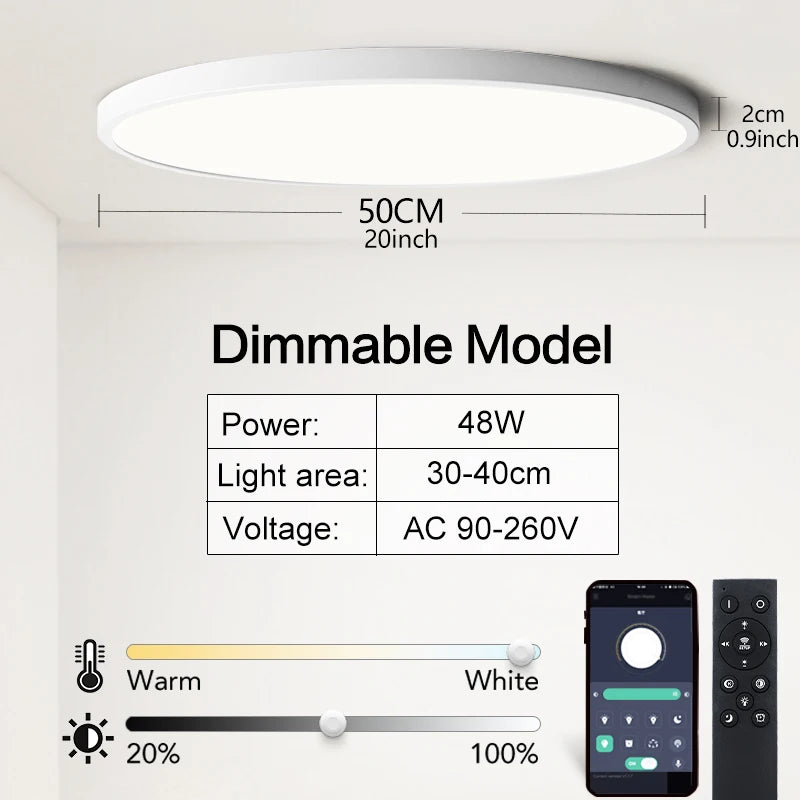 Plafonnier LED Connecté 50 cm —  Réglable