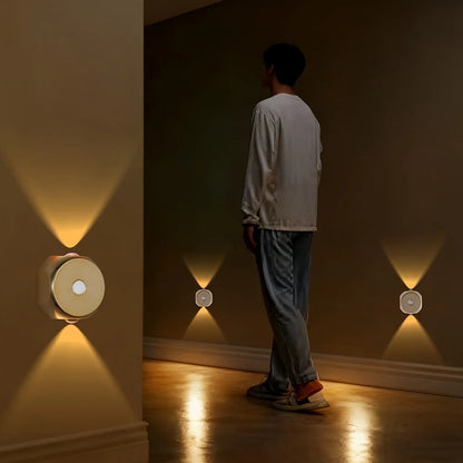 LED Motion Sensor Light Indoor Rechargeable Night Light Wireless Stair Lamp for Indoor Stairway Hallway Kitchen Closet Kids'Room