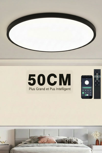 Plafonnier LED Connecté 50 cm — Dimmable · App & Télécommande · 48W