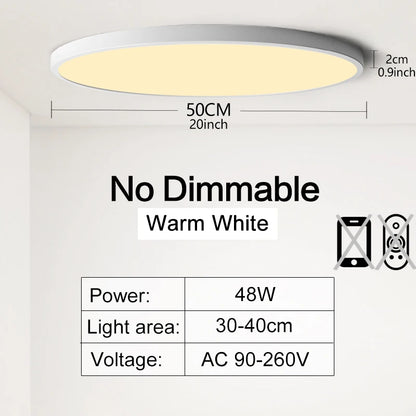 Plafonnier LED Connecté 50 cm — Dimmable · App & Télécommande · 48W